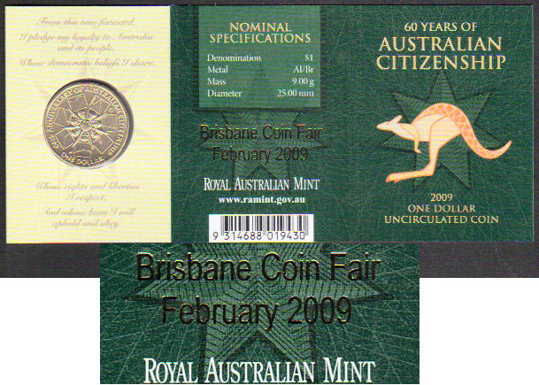 2009 C Australia $1 (Citizenship Brisbane Feb. o-print) K000021